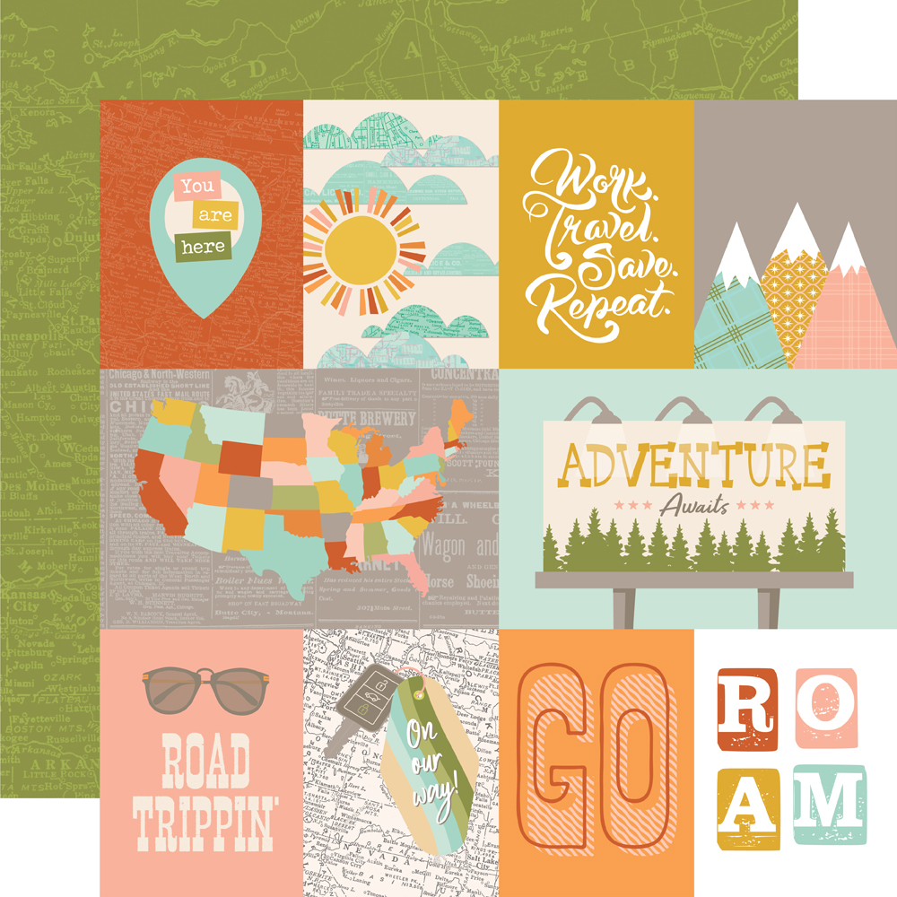 Simple Stories Open Road 12X12 3X4/4X6 Elements