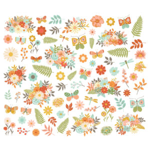Simple Stories Open Road Floral Bits & Pieces