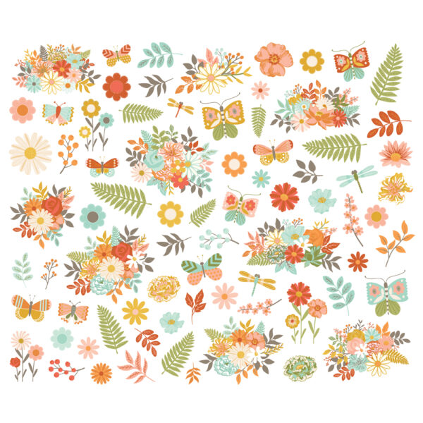 Simple Stories Open Road Floral Bits & Pieces