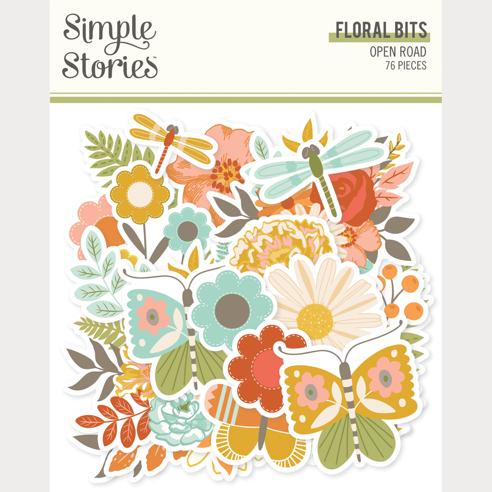 Simple Stories Open Road Floral Bits & Pieces