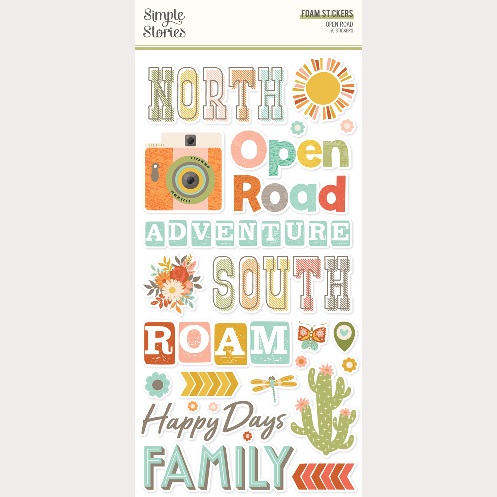 Simple Stories Open Road Foam Stickers