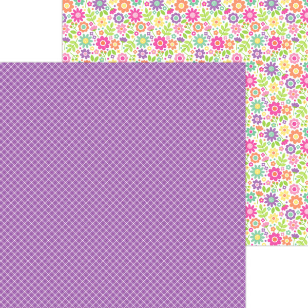 Doodlebug Color Me Crafty 12X12 Plaid It's Purple Doodlebug Color Me Crafty 12X12 Plaid It's Purple