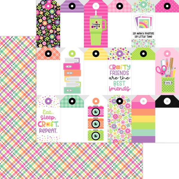 Doodlebug Color Me Crafty 12X12 Perfectly Plaid Doodlebug Color Me Crafty 12X12 Perfectly Plaid