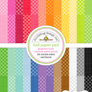 Doodlebug 6X8 Pad Gingham-linen Rainbow Petite Prints