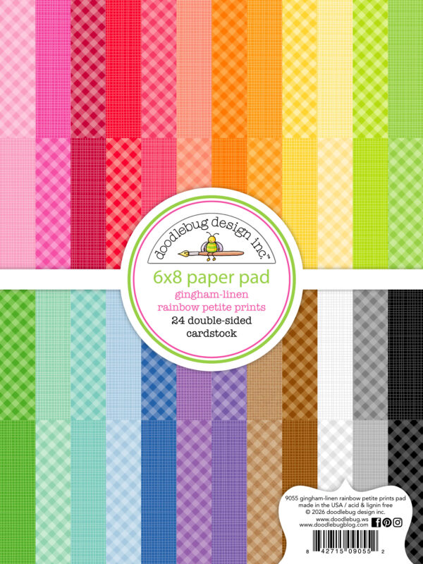 Doodlebug 6X8 Pad Gingham-linen Rainbow Petite Prints Doodlebug 6X8 Pad Gingham-linen Rainbow Petite Prints