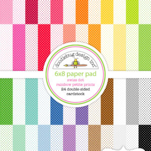 Doodlebug 6X8 Pad Swiss-dot Rainbow Petite Prints