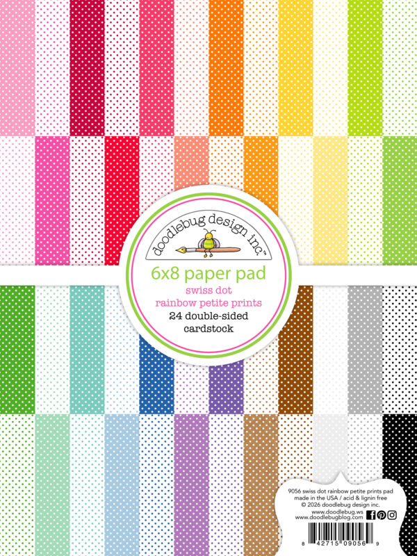 Doodlebug 6X8 Pad Swiss-dot Rainbow Petite Prints Doodlebug 6X8 Pad Swiss-dot Rainbow Petite Prints