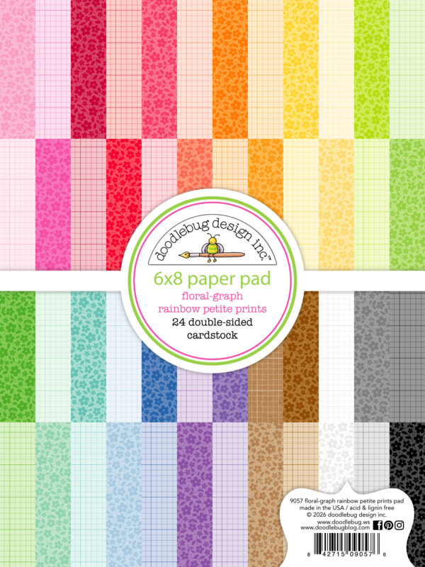 Doodlebug 6X8 Pad Floral-graph Rainbow Petite Prints Doodlebug 6X8 Pad Floral-graph Rainbow Petite Prints