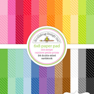 Doodlebug 6X8 Pad Dot-stripe Rainbow Petite Prints