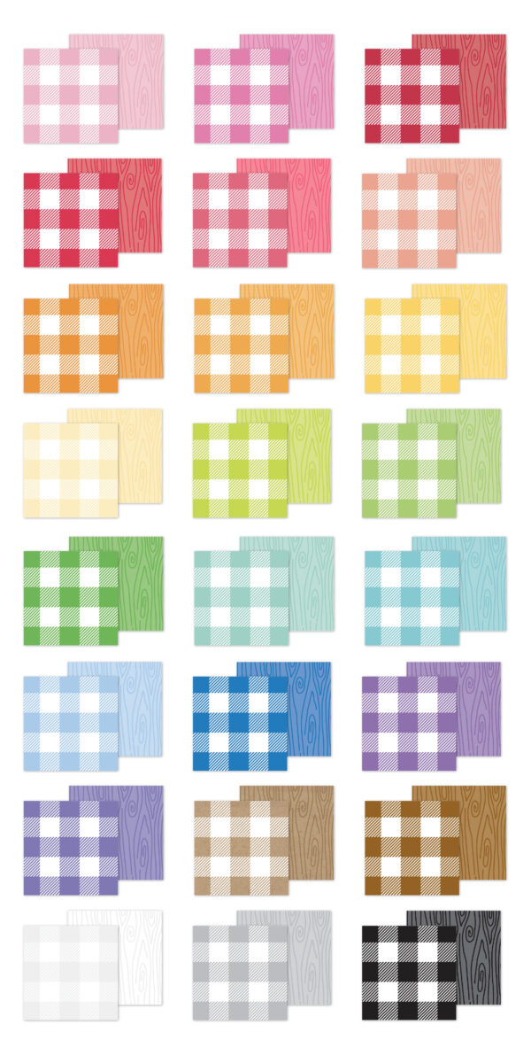 Doodlebug 6X8 Pad Buffalo Check-wood Grain Rainbow Petite Prints