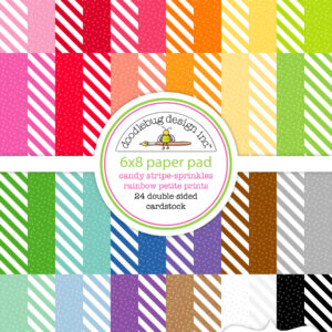 Doodlebug 6X8 Pad Candy Stripe-sprinkles Rainbow Petite Prints