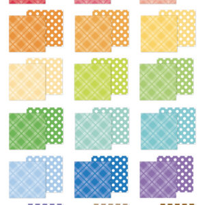Doodlebug 6X8 Pad Plaid-polka Dot Rainbow Petite Prints