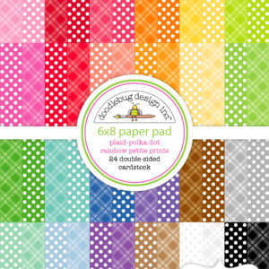 Doodlebug 6X8 Pad Plaid-polka Dot Rainbow Petite Prints