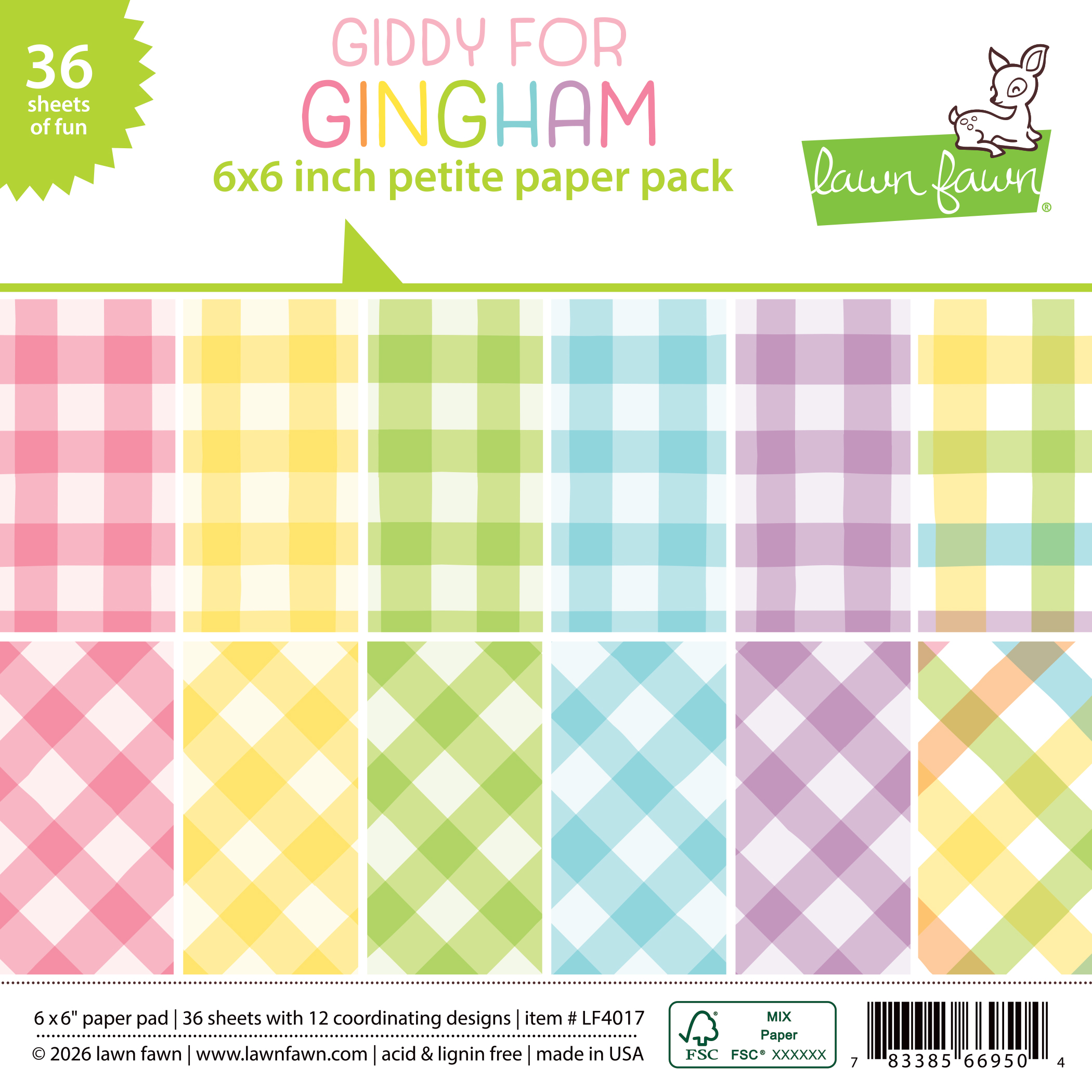 Lawn Fawn 6X6 Collection Giddy For Gingham