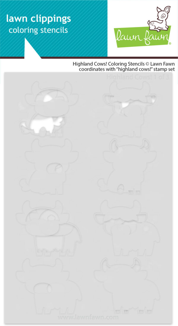 Lawn Fawn Highland Cows! Coloring Stencils