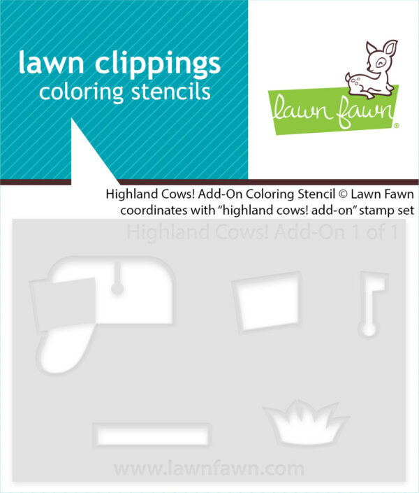 Lawn Fawn Highland Cows! Add-on Coloring Stencil