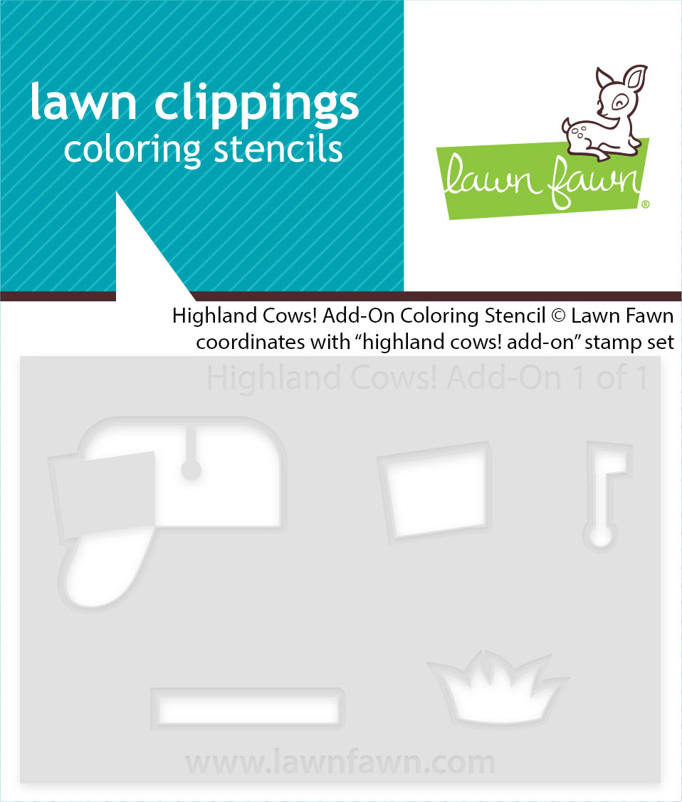 Lawn Fawn Highland Cows! Add-on Coloring Stencil