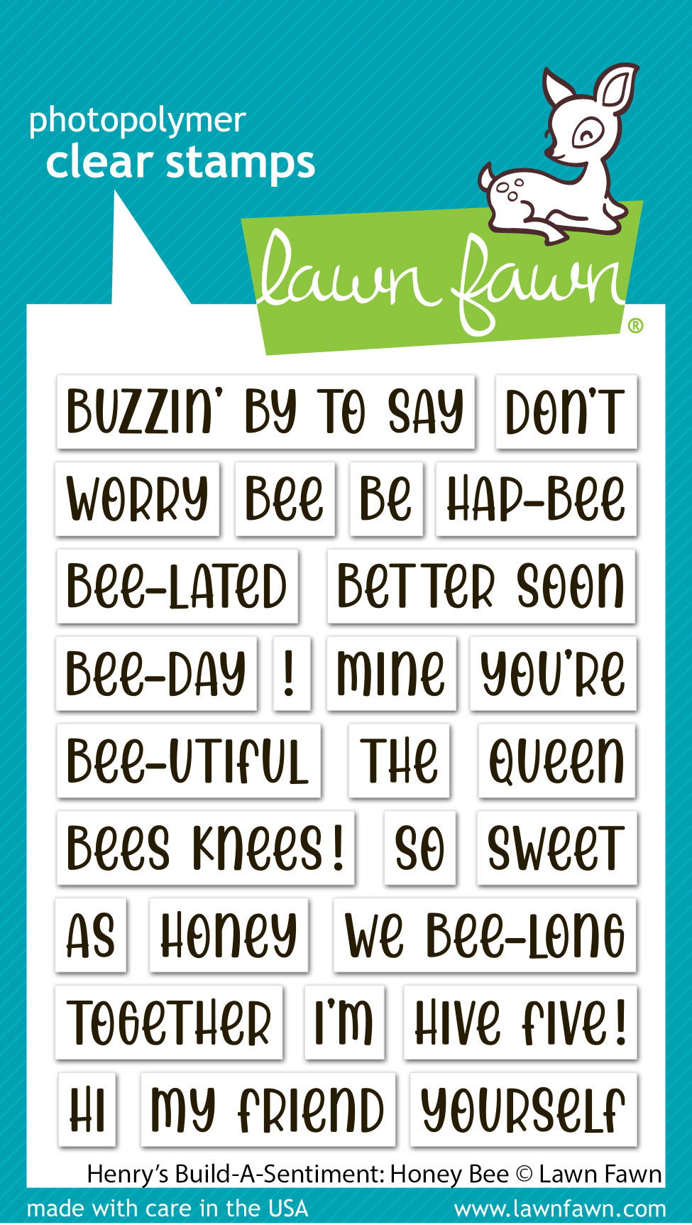 Lawn Fawn Henry's Build-a-sentiment: Honey Bee
