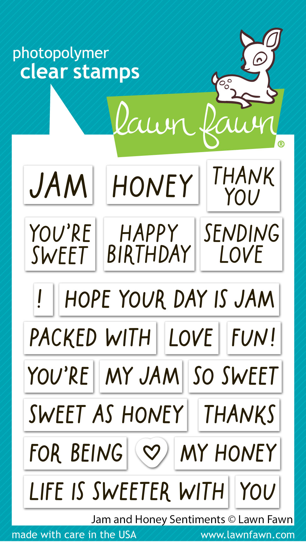Lawn Fawn Jam and Honey Sentiments