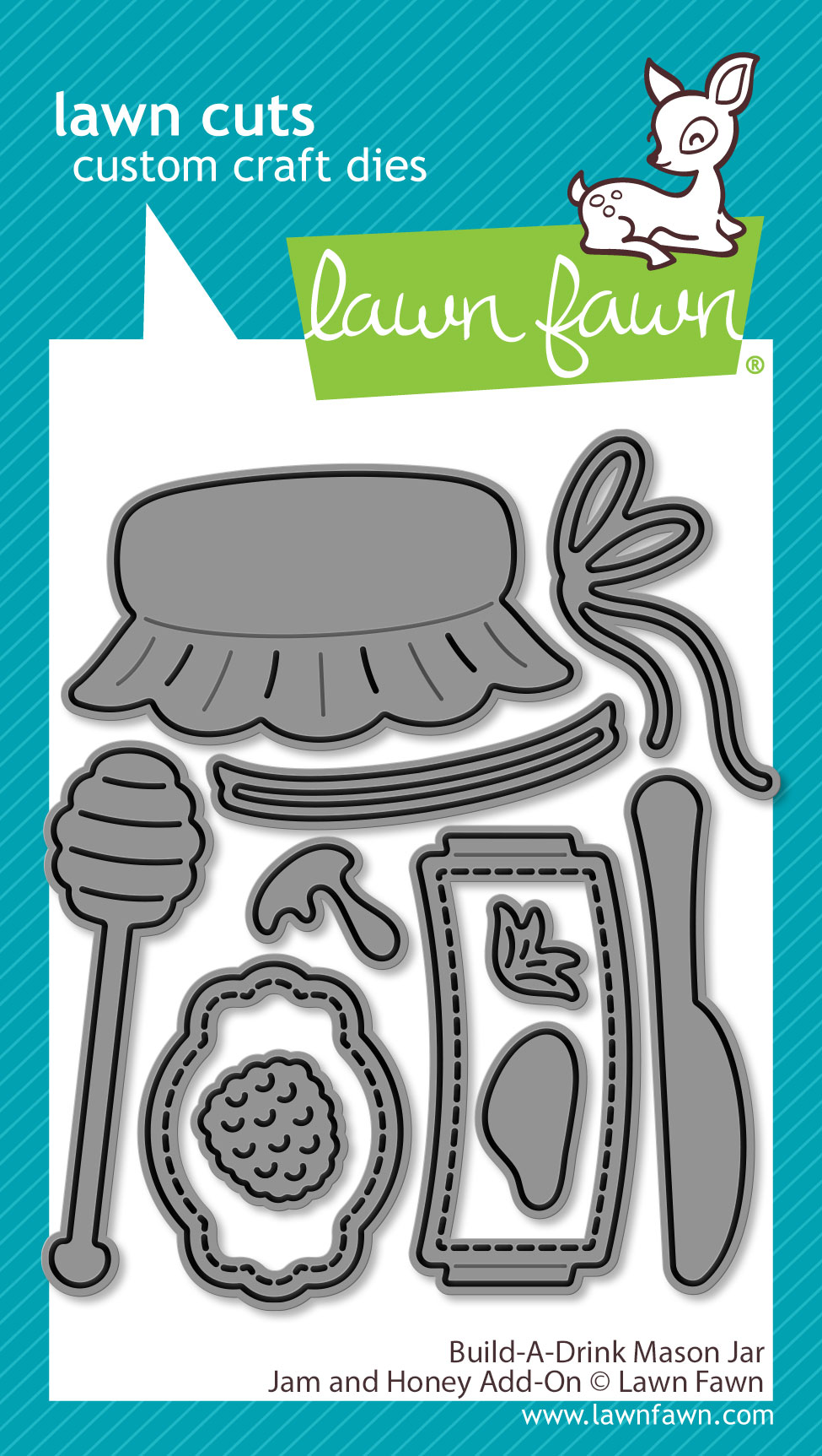 Lawn Fawn Build-a-drink Mason Jar Jam and Honey Add-on Dies