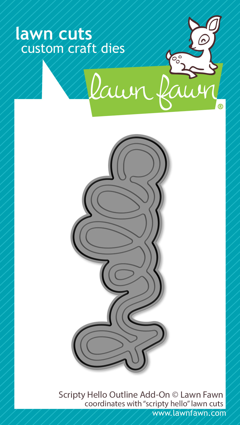Lawn Fawn Scripty Hello Outline Add-on Dies