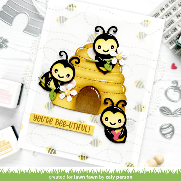 Lawn Fawn Bee Happy Background Stencils