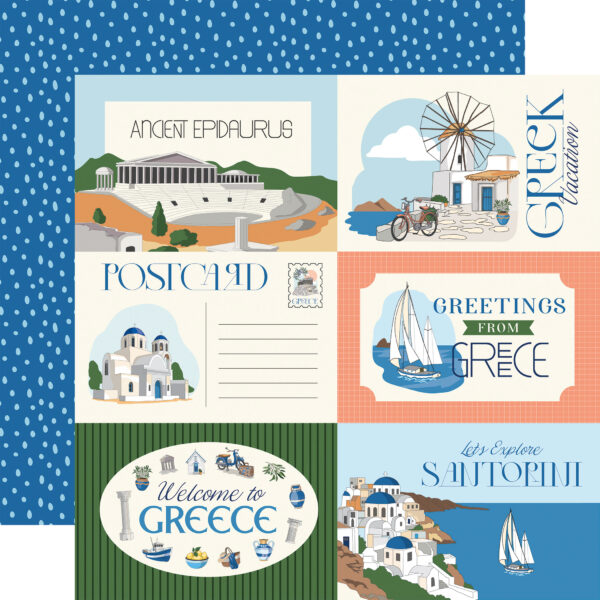 Carta Bella Greece 12X12 6X4 Journaling Cards Carta Bella Greece 12X12 6X4 Journaling Cards