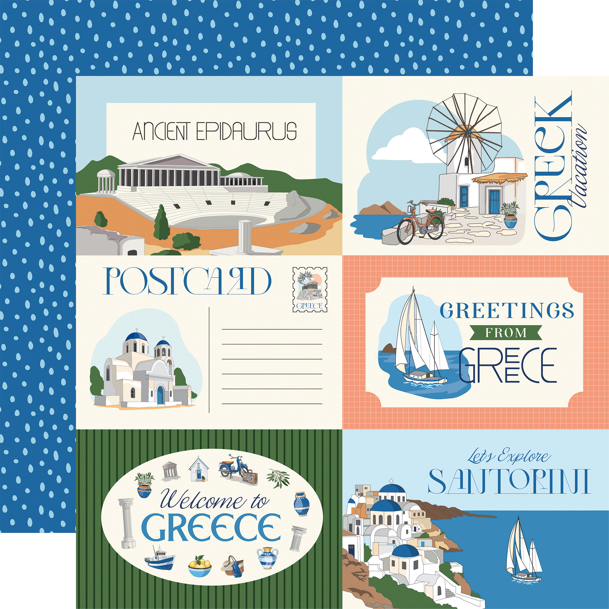 Carta Bella Greece 12X12 6X4 Journaling Cards