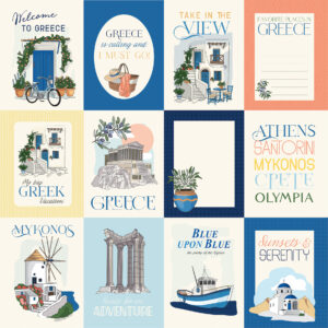 Carta Bella Greece 12X12 3X4 Journaling Cards