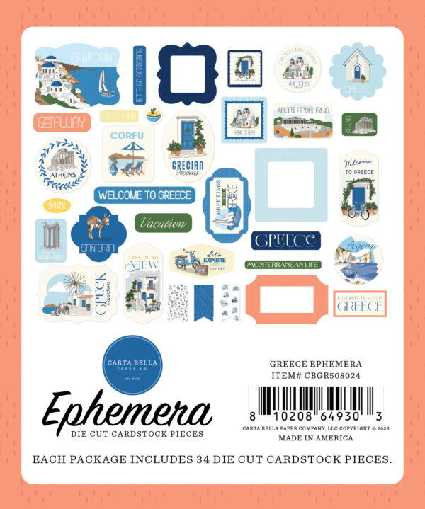 Carta Bella Greece Ephemera
