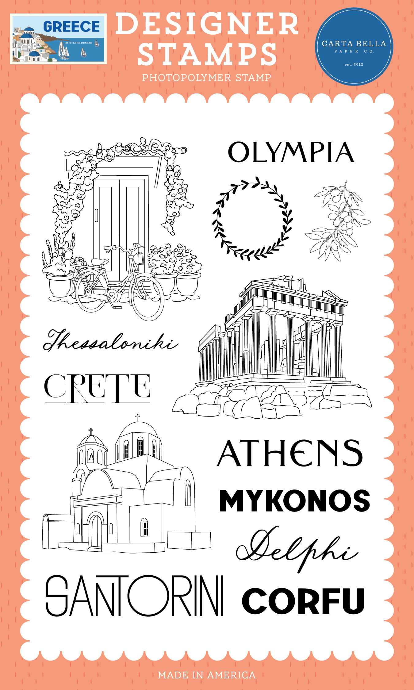Carta Bella Greece Stamp Travel Through Greece
