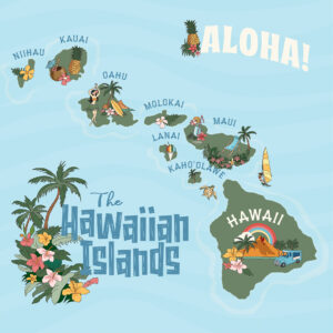 Carta Bella Hawaii 12X12 Hawaii Map
