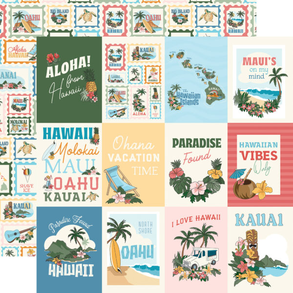 Carta Bella Hawaii 12X12 3X4 Journaling Cards Carta Bella Hawaii 12X12 3X4 Journaling Cards