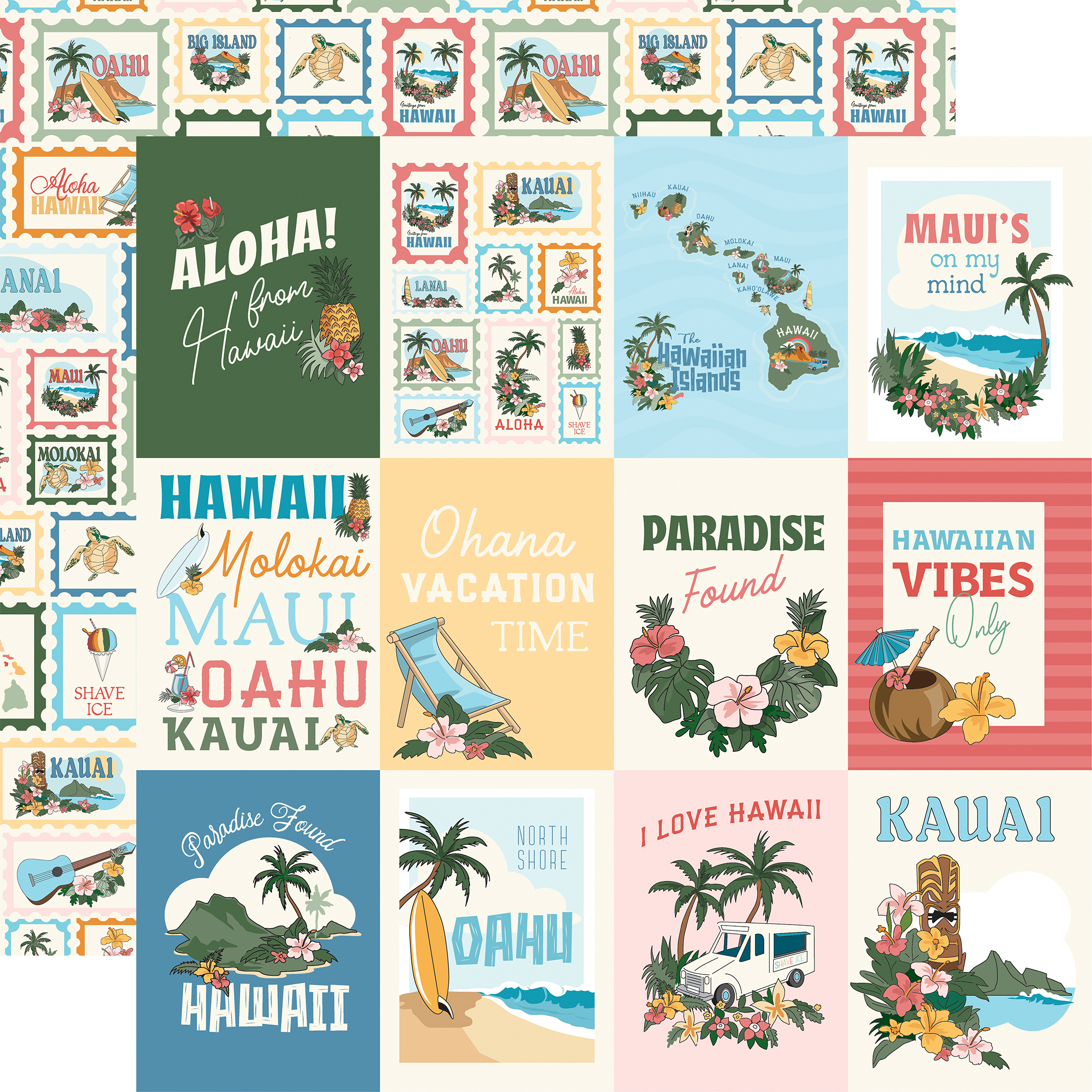 Carta Bella Hawaii 12X12 3X4 Journaling Cards