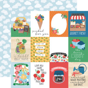 Echo Park Freshly Picked 12X12 3X4 Journaling Cards