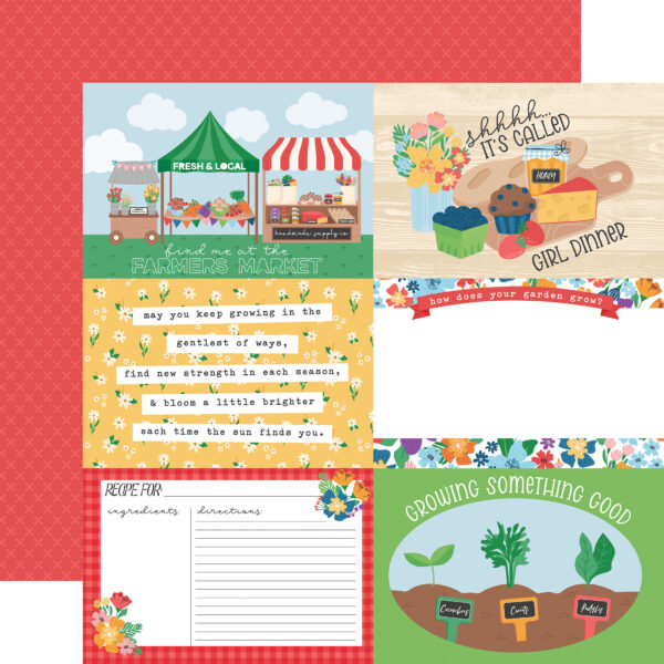 Echo Park Freshly Picked 12X12 6X4 Journaling Cards