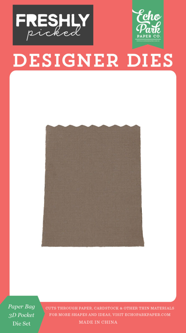 Echo Park Freshly Picked Die Paper Bag 3D Pocket Echo Park Freshly Picked Die Paper Bag 3D Pocket