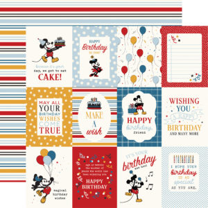 Echo Park Mouse & Me 12X12 3X4 Journaling Cards