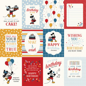 Echo Park Mouse & Me 12X12 3X4 Journaling Cards
