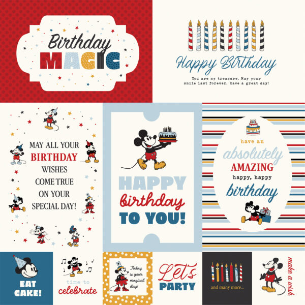 Echo Park Mouse & Me 12X12 Multi Journaling Cards