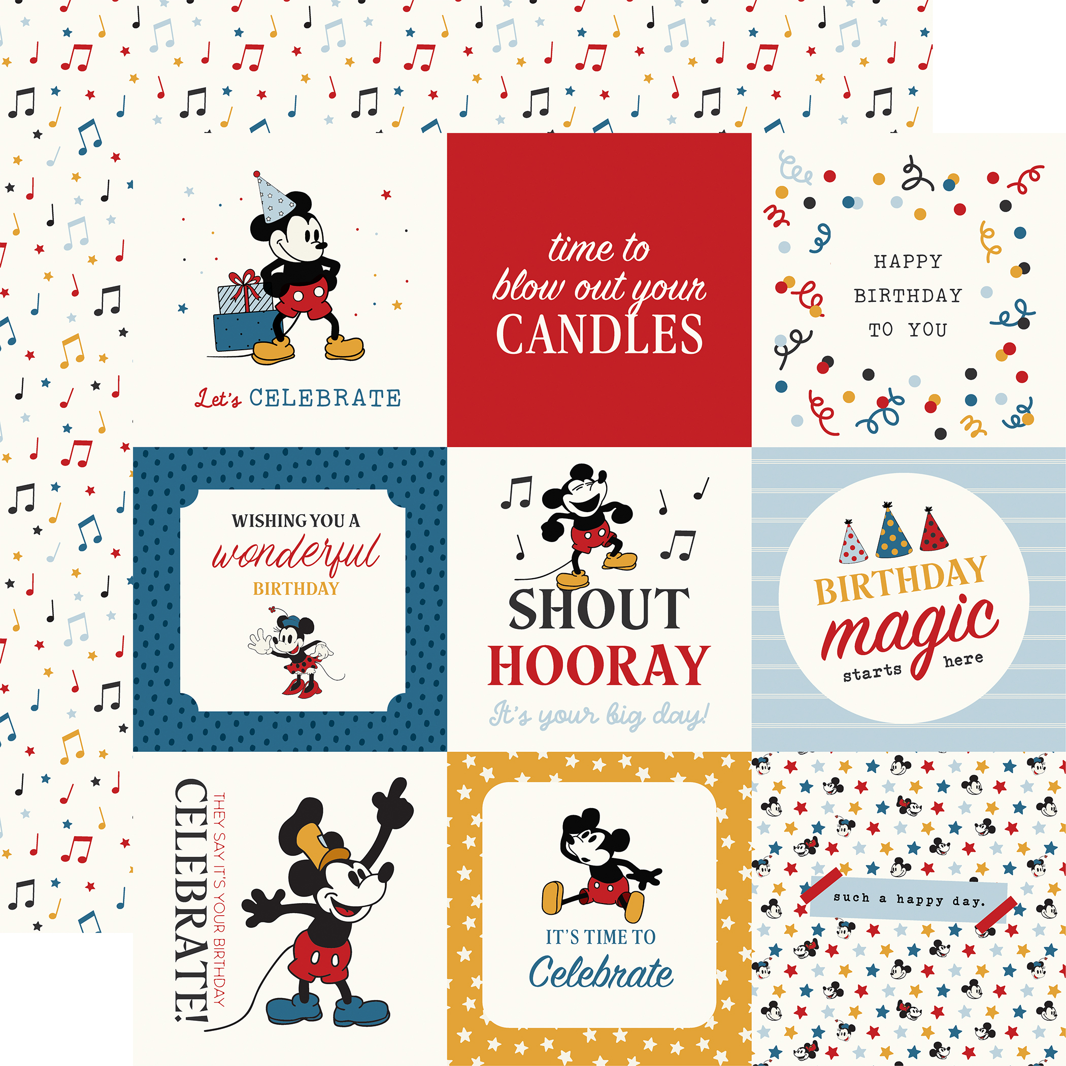 Echo Park Mouse & Me 12X12 4X4 Journaling Cards