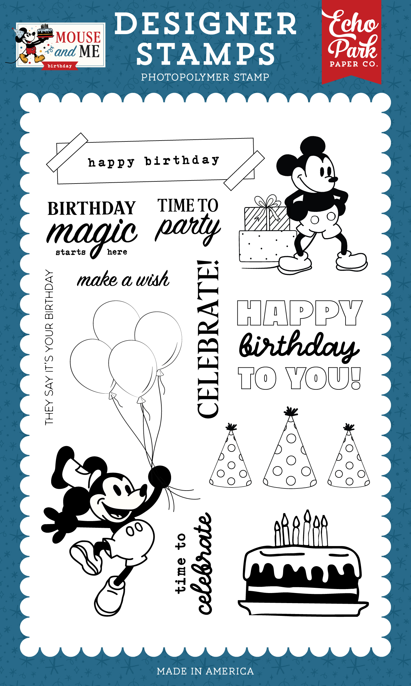 Echo Park Mouse & Me Stamp Celebrate Mouse