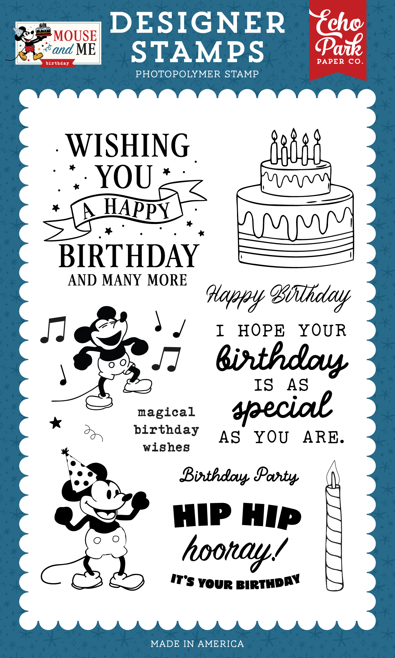 Echo Park Mouse & Me Stamp Birthday Party Mouse