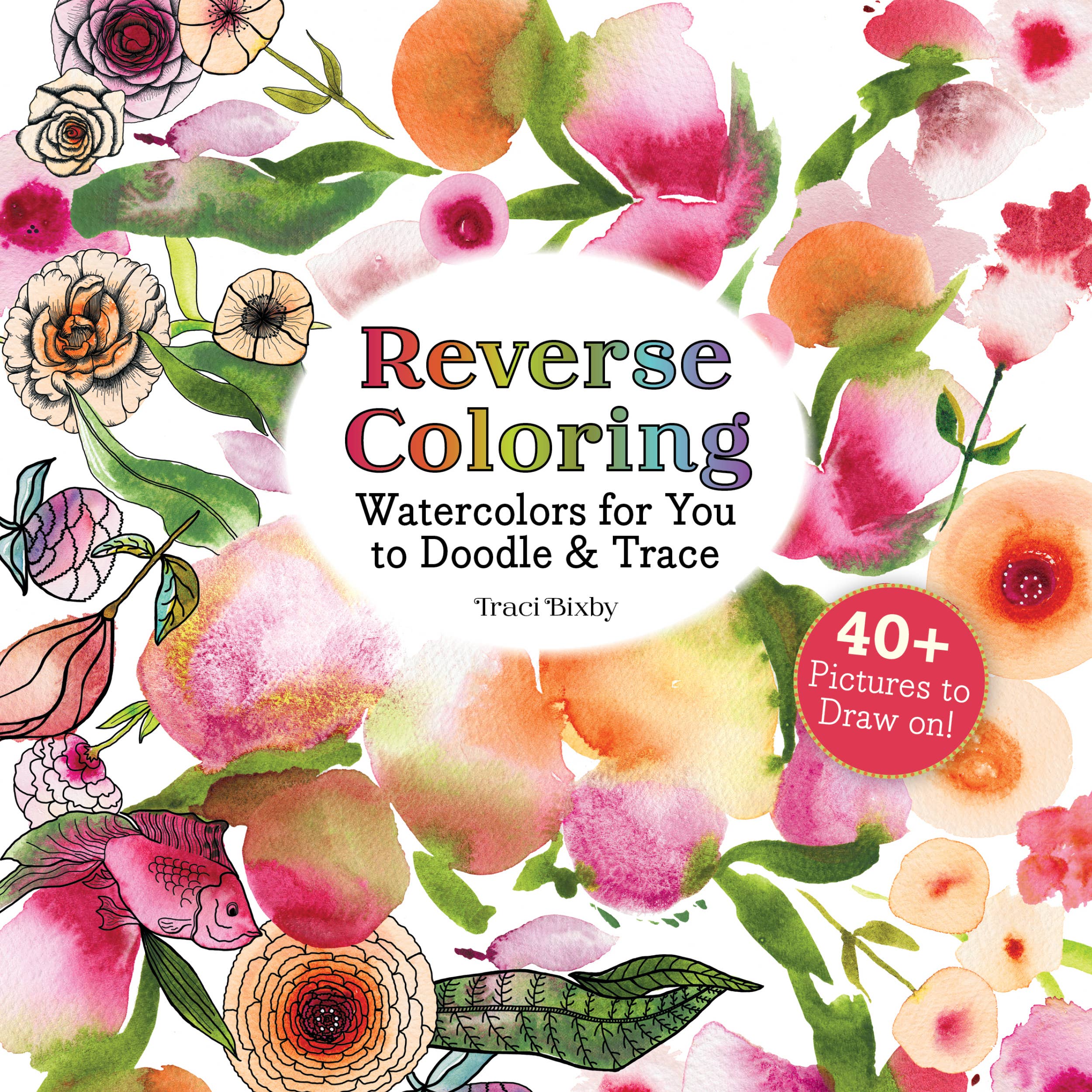 Reverse Coloring Watercolors For You To Doodle & Trace