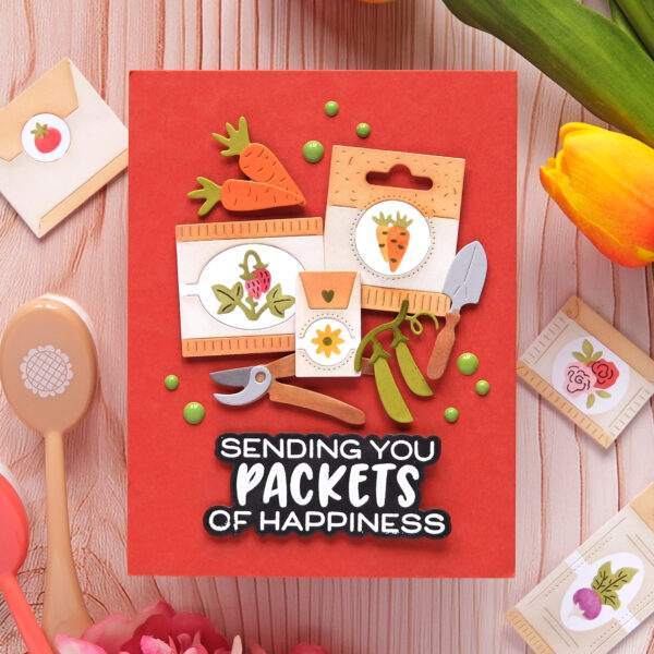 Waffle Flower Postage Collage Seeds Stencil