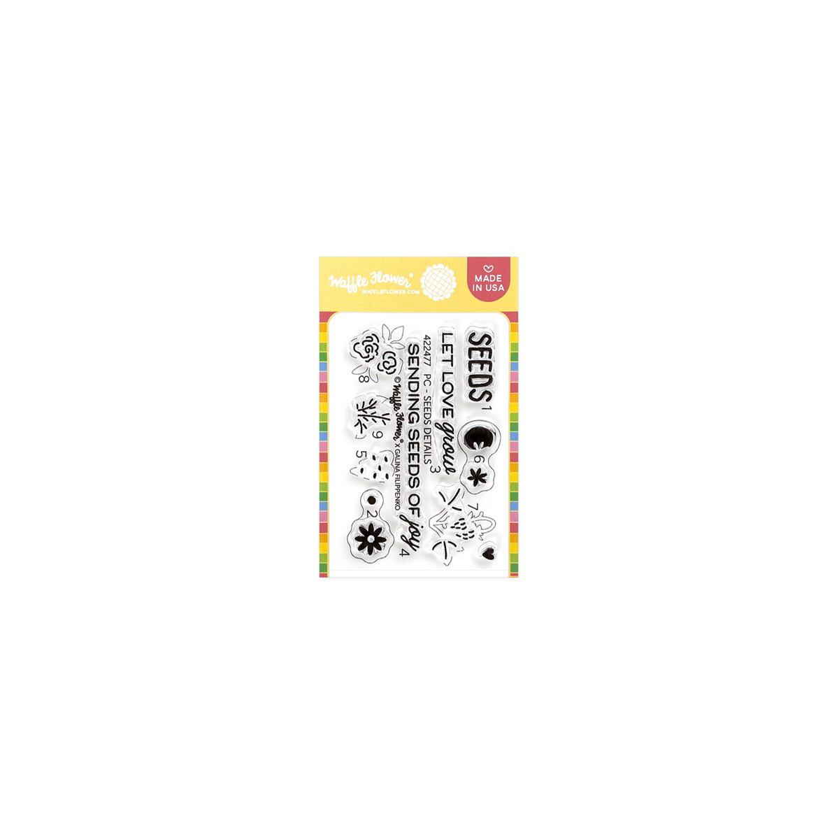 Waffle Flower Postage Collage Seeds Details Stamp Set