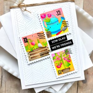 Waffle Flower Square Postage - Pansy Stencil