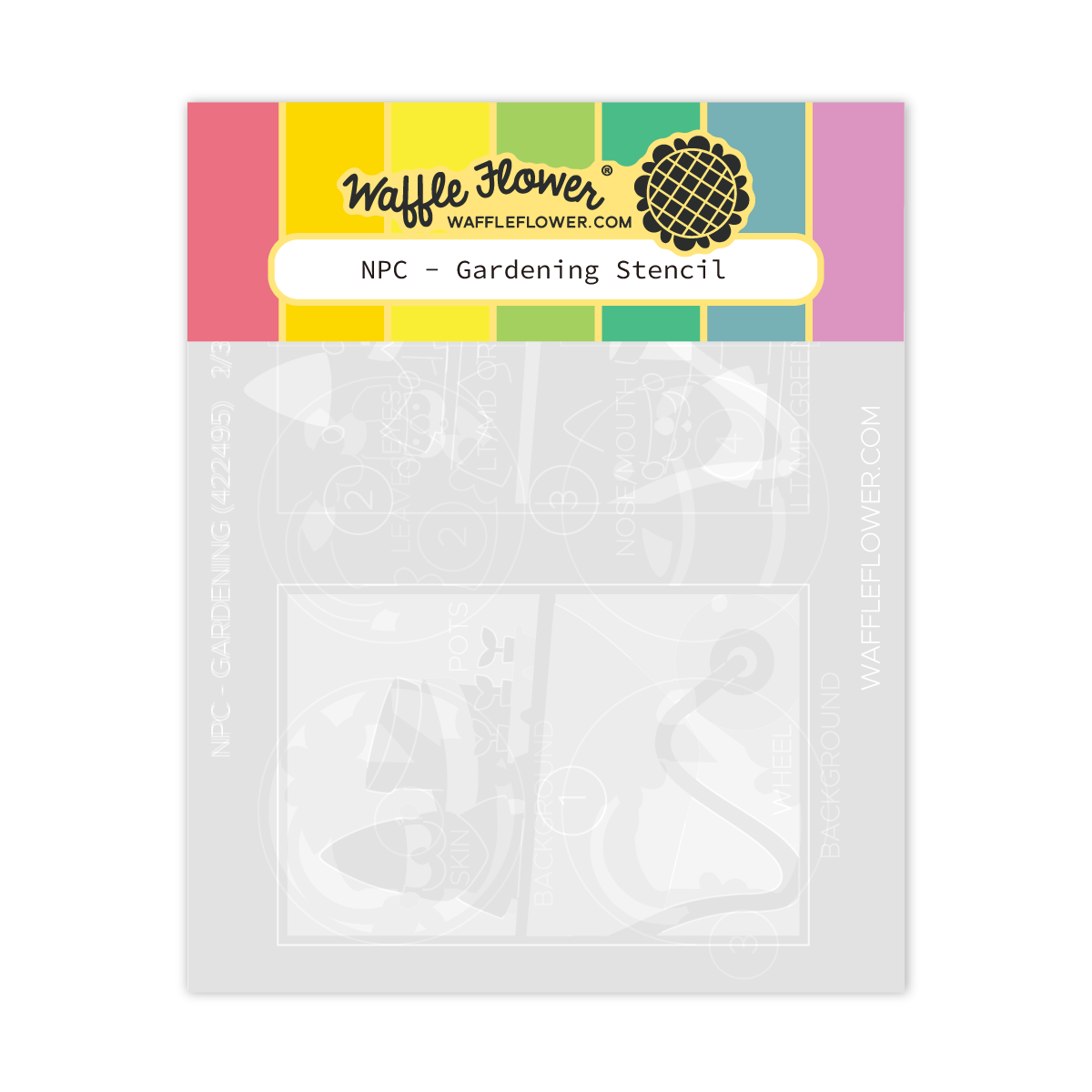 Waffle Flower Nested Postage Collage Gardening Stencil