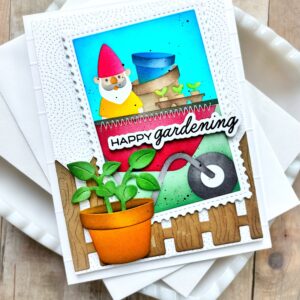 Waffle Flower Nested Postage Collage Gardening Stencil