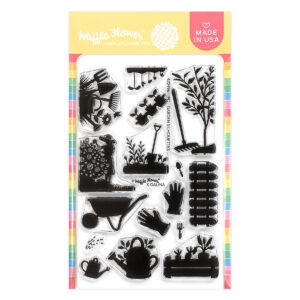 Waffle Flower Postage Collage Garden Silhouettes Stamp Set